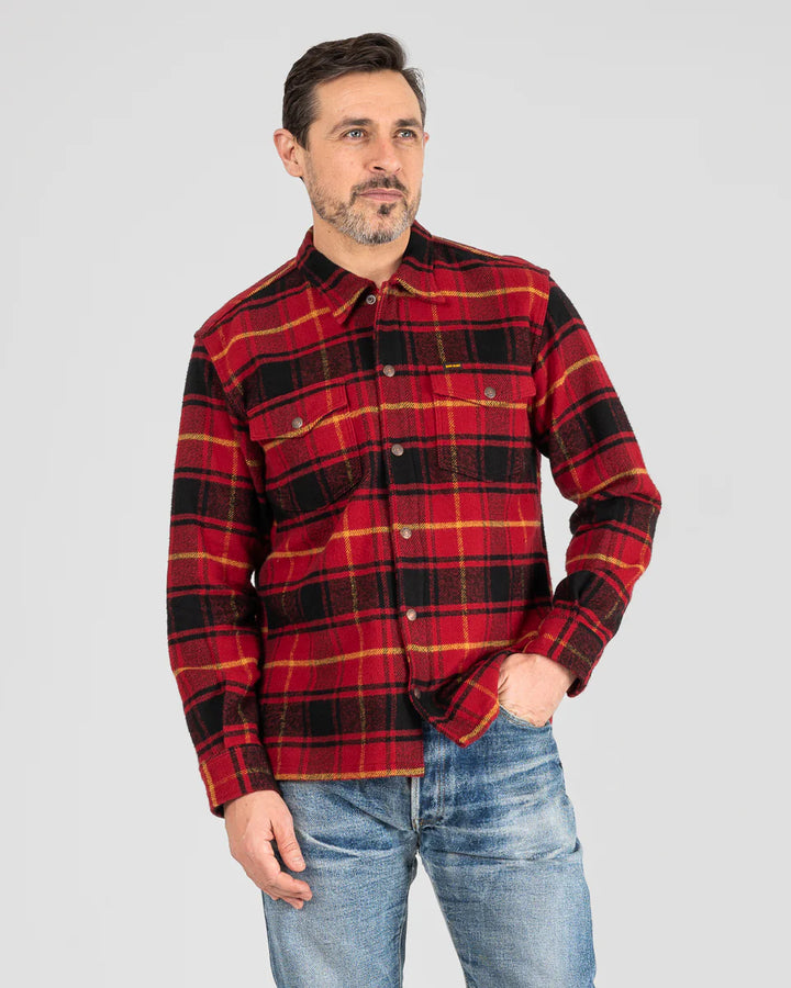 Iron Heart Heavy Flannel Rider’s Overshirt - Red