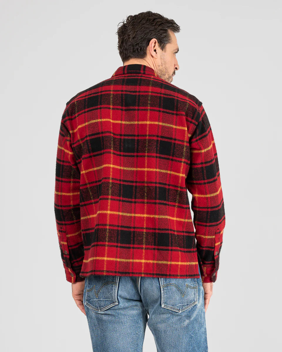 Iron Heart Heavy Flannel Rider’s Overshirt - Red