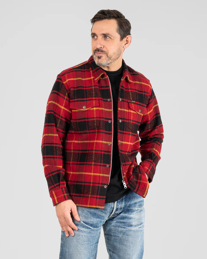 Iron Heart Heavy Flannel Rider’s Overshirt - Red