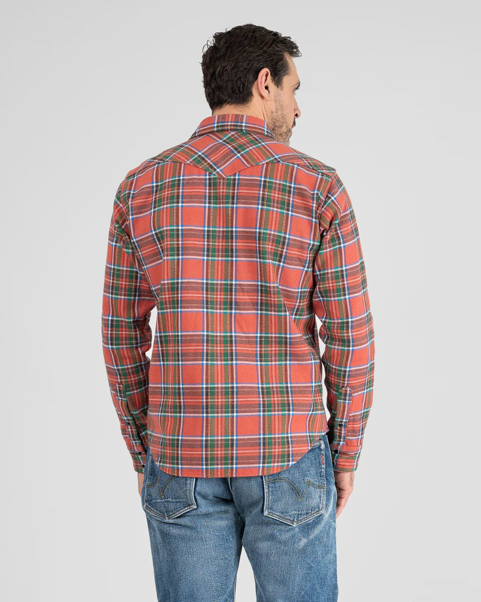 Iron Heart Ultra Heavy Flannel American Check Western Shirt - Red "The Watermelon Man"