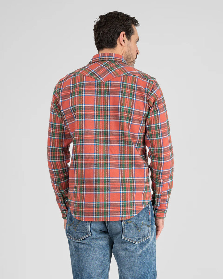 Iron Heart Ultra Heavy Flannel American Check Western Shirt - Red "The Watermelon Man"