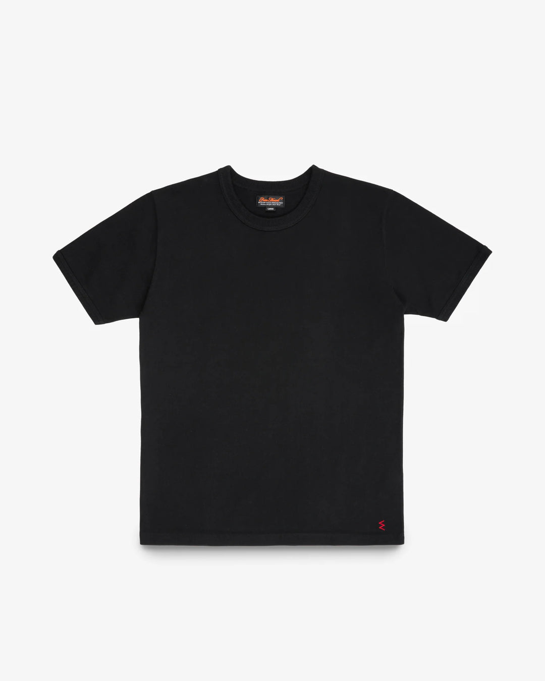 Iron Heart 11oz Cotton Knit Crew Neck T-Shirt - Black
