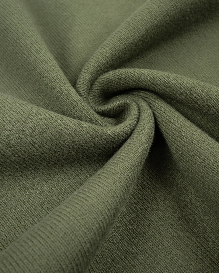 Iron Heart 11oz Cotton Knit Crew Neck T-Shirt - Olive Green