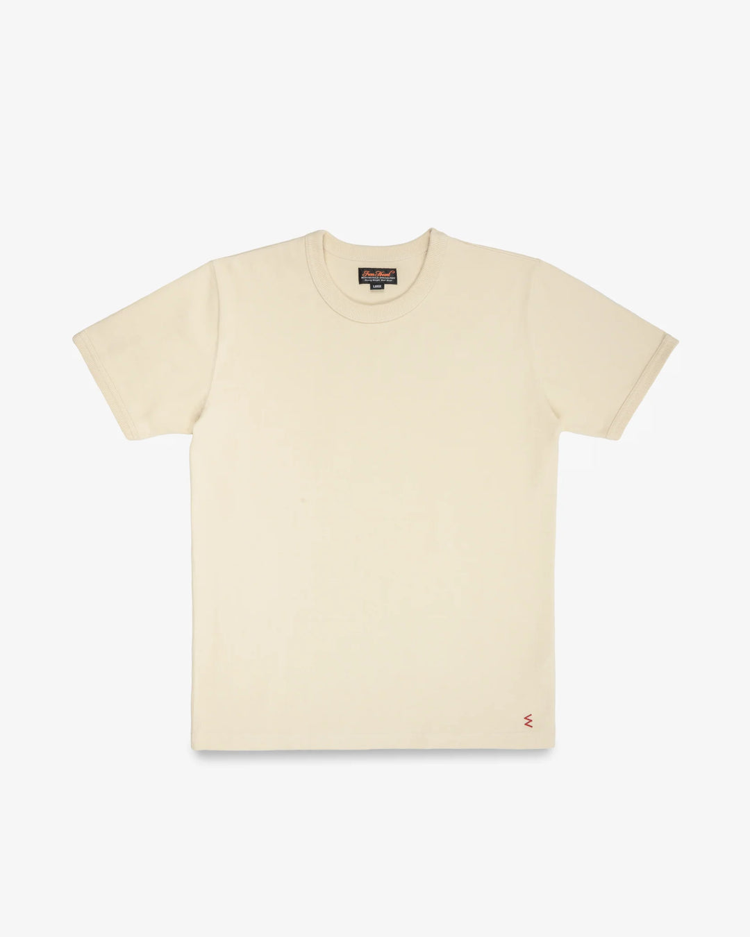 Iron Heart 11oz Cotton Knit Crew Neck T-Shirt - Cream