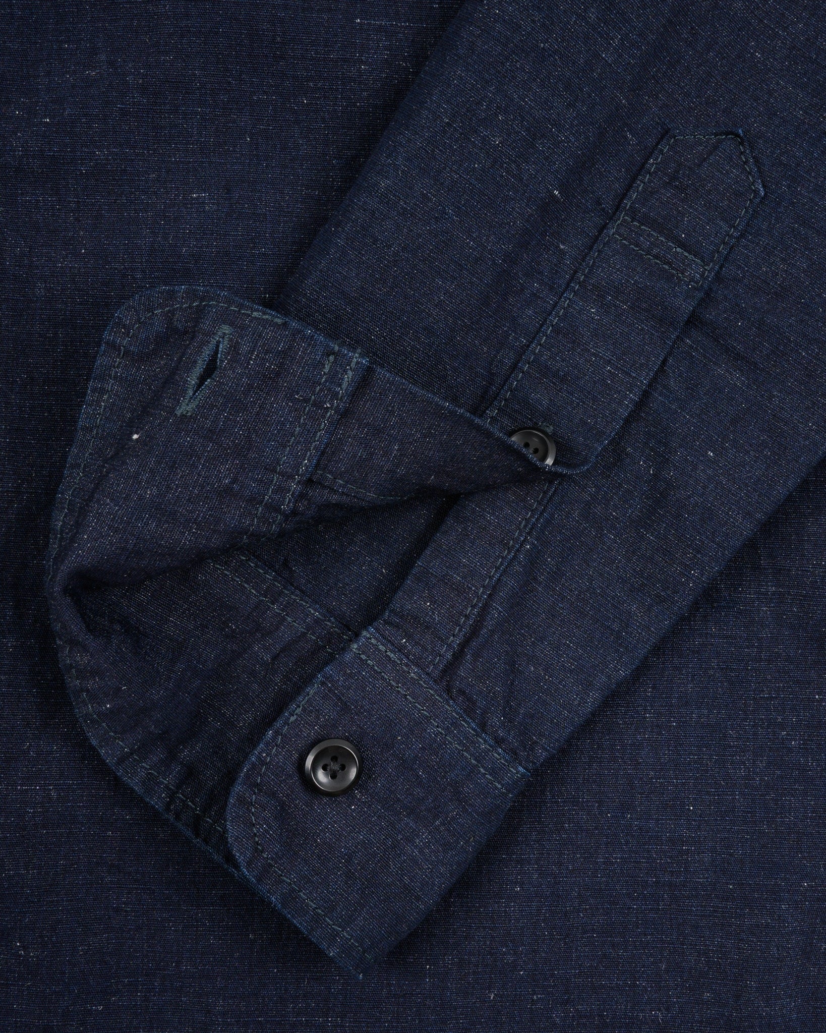 Iron Heart 7oz Cotton Linen Chambray Work Shirt - Indigo
