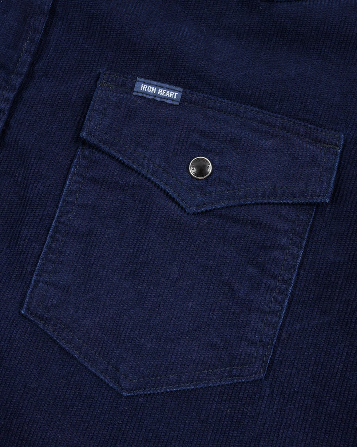 Iron Heart 7.5oz Selvedge Corduroy Western Shirt - Indigo