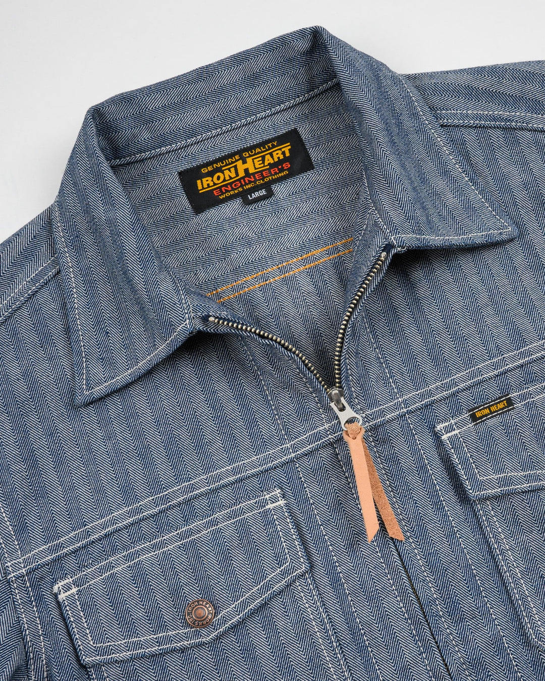 Iron Heart 10.5oz Herringbone Work Jacket - Indigo