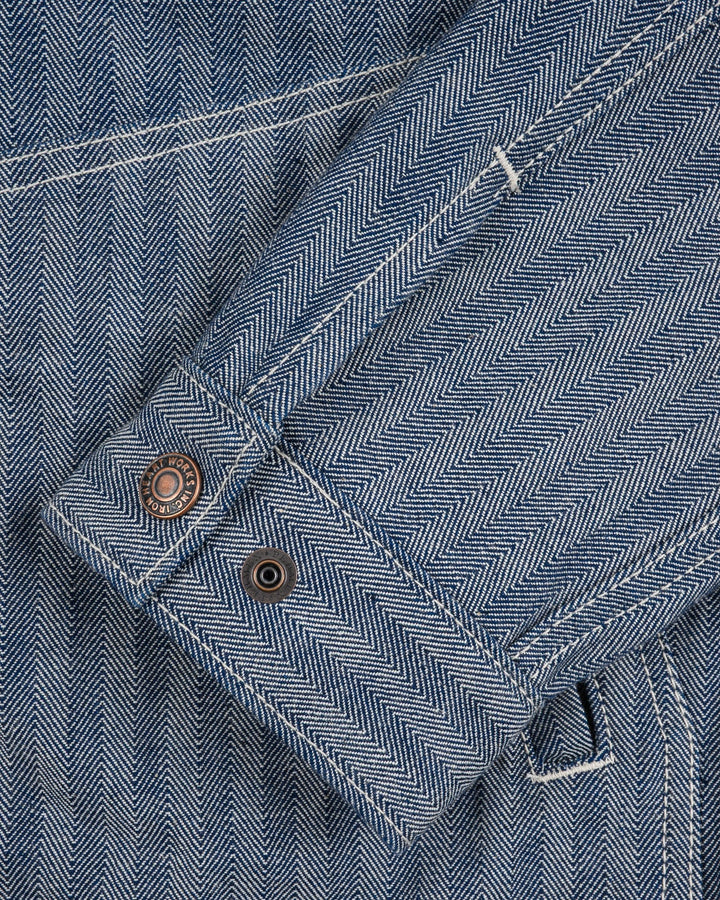 Iron Heart 10.5oz Herringbone Work Jacket - Indigo