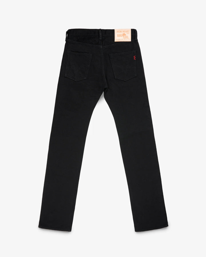 Iron Heart 666 21oz Slim Straight Selvedge Denim - Superblack (Fades To Grey)