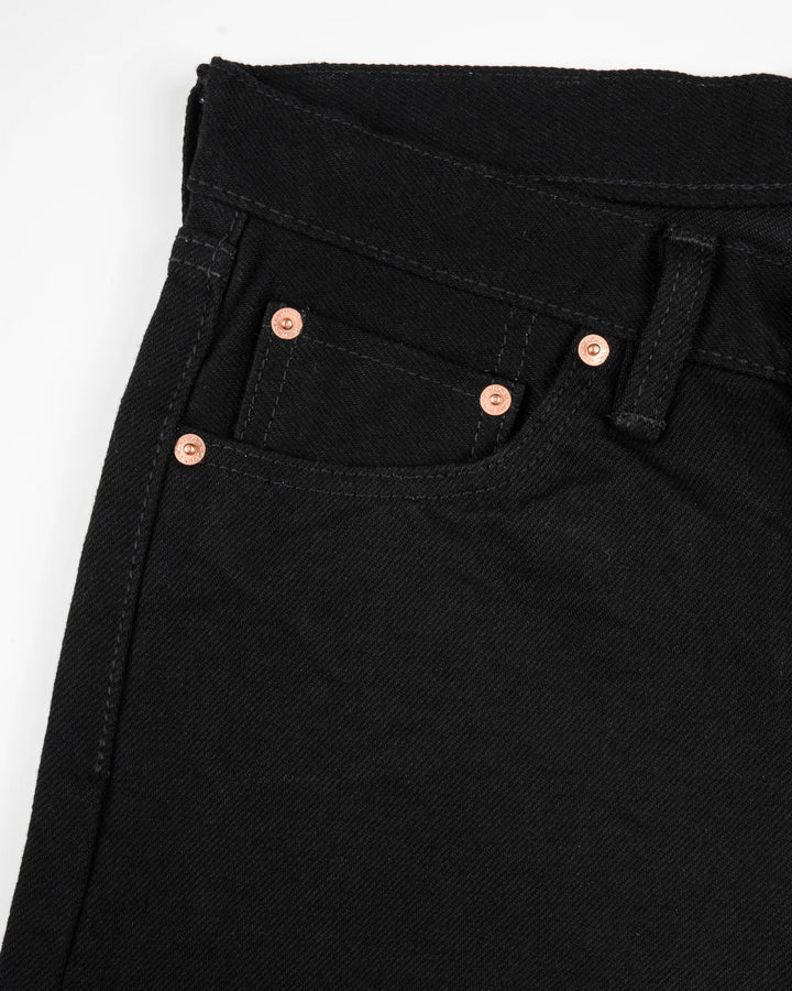 Iron Heart 666 21oz Slim Straight Selvedge Denim - Superblack (Fades To Grey)