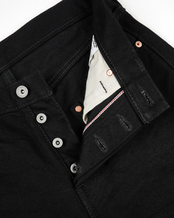Iron Heart 666 21oz Slim Straight Selvedge Denim - Superblack (Fades To Grey)