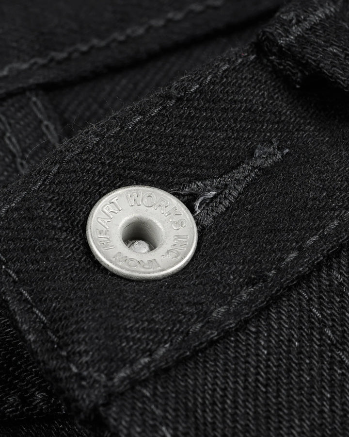Iron Heart 666 21oz Slim Straight Selvedge Denim - Superblack (Fades To Grey)