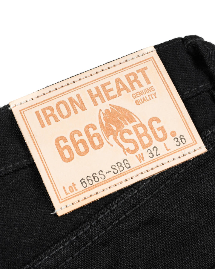 Iron Heart 666 21oz Slim Straight Selvedge Denim - Superblack (Fades To Grey)