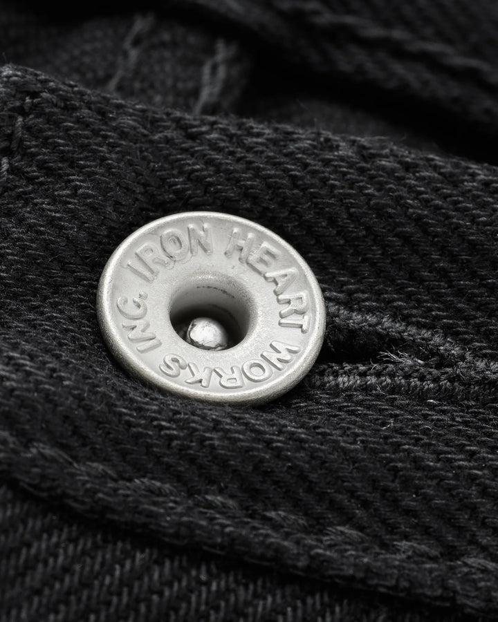 Iron Heart 555 21oz Slim Cut Selvedge Denim - Superblack (Fades To Grey)