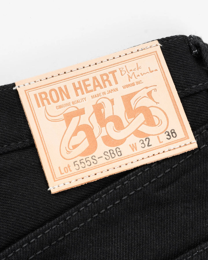 Iron Heart 555 21oz Slim Cut Selvedge Denim - Superblack (Fades To Grey)