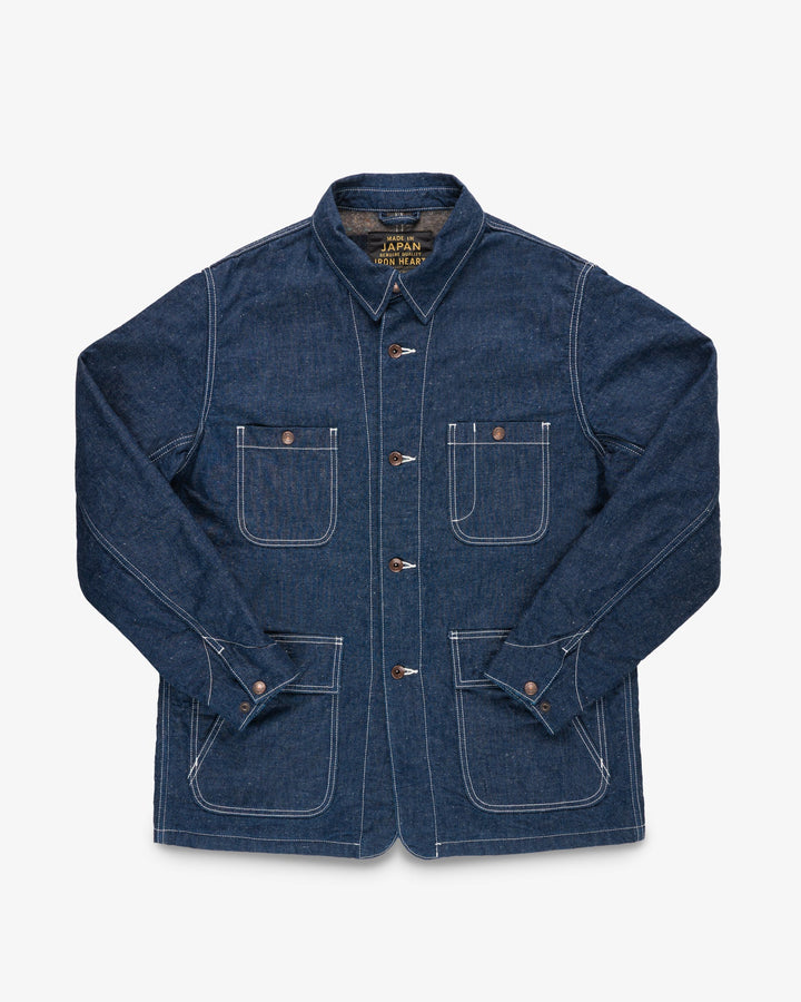 Iron Heart - 10oz Selvedge Denim Blanket Lined Chore Jacket - Indigo