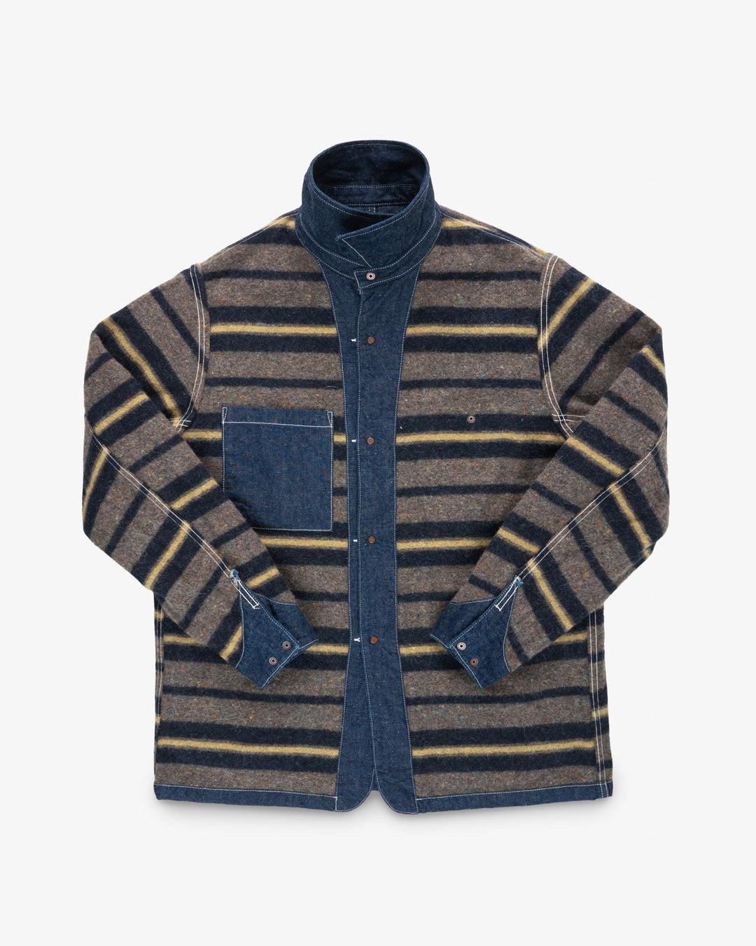 Iron Heart - 10oz Selvedge Denim Blanket Lined Chore Jacket - Indigo