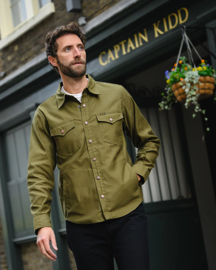 Iron Heart 8oz Military Whipcord CPO Shirt - Olive