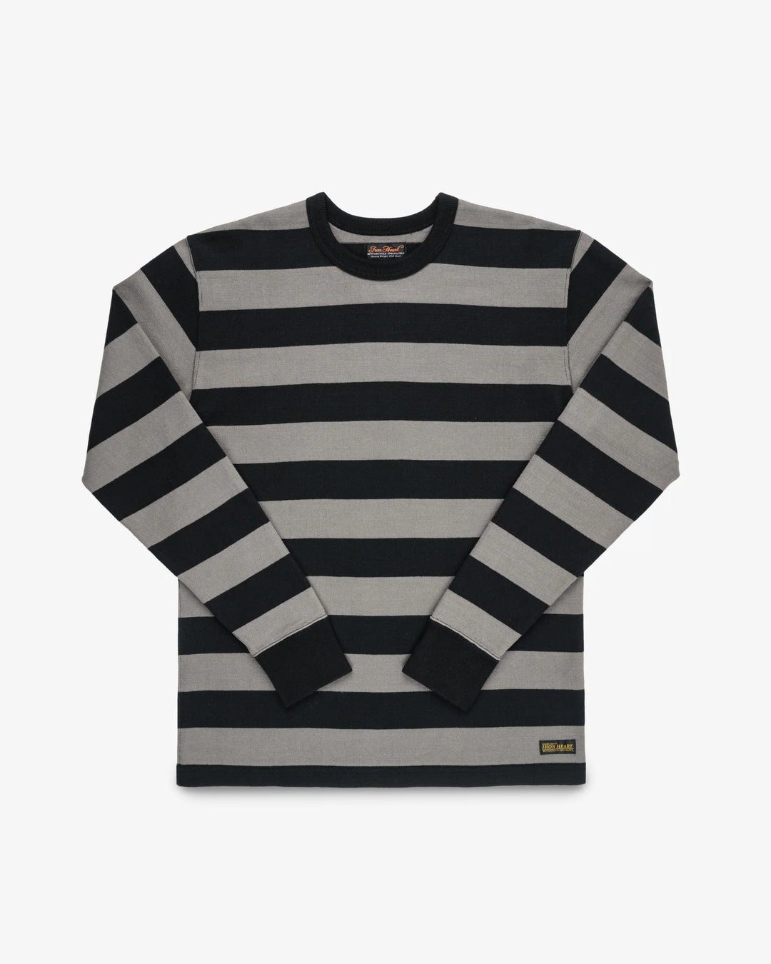 Iron Heart 11oz Cotton Knit Long-Sleeved Sweater - Grey/Black