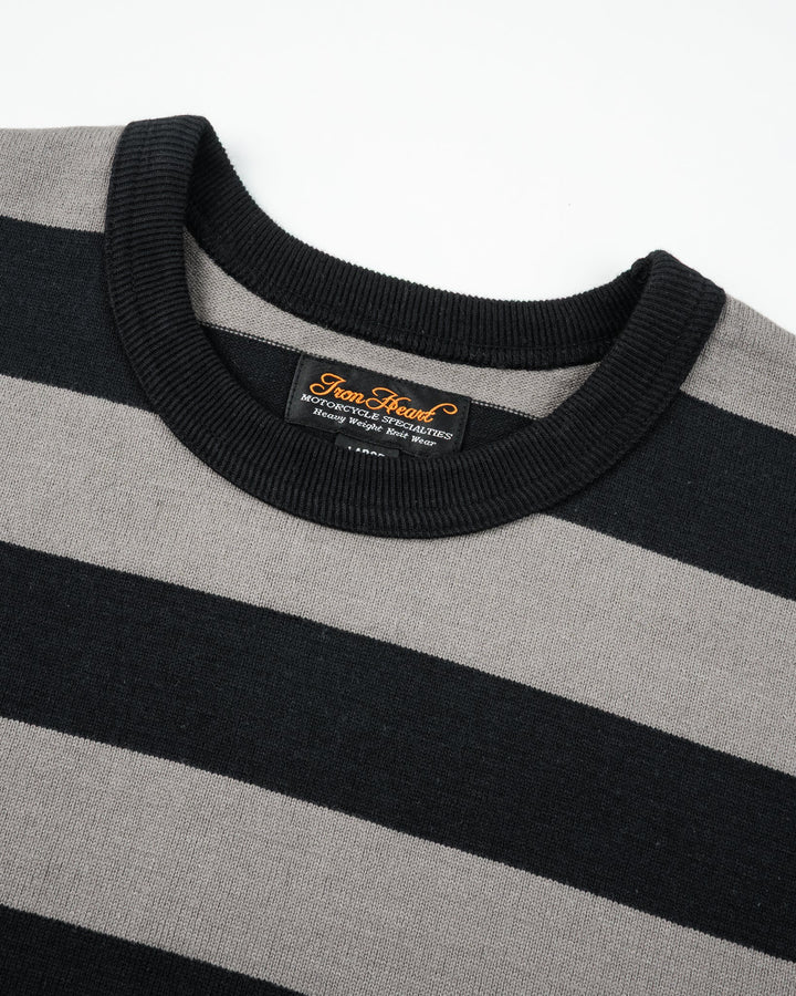 Iron Heart 11oz Cotton Knit Long-Sleeved Sweater - Grey/Black