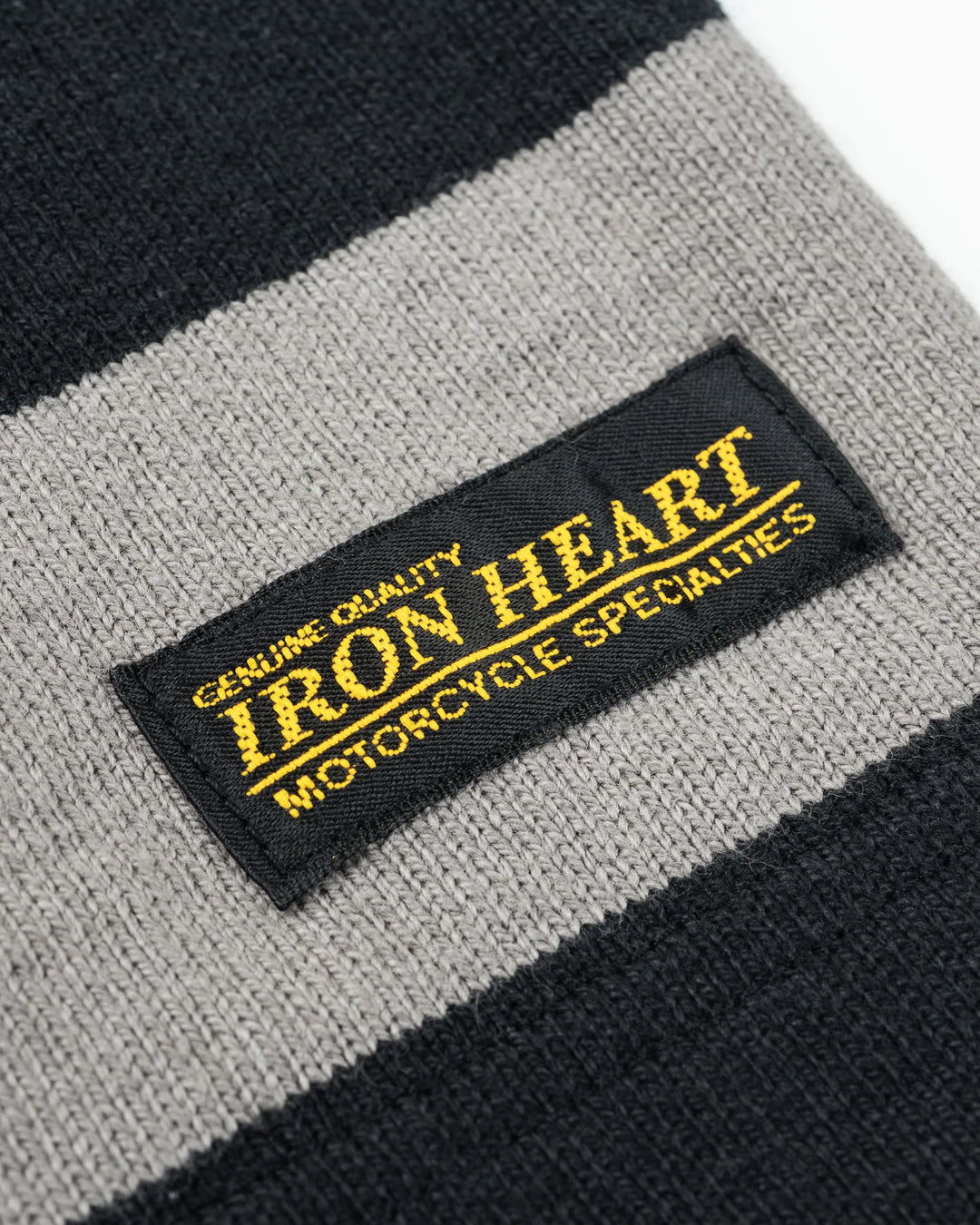 Iron Heart 11oz Cotton Knit Long-Sleeved Sweater - Grey/Black
