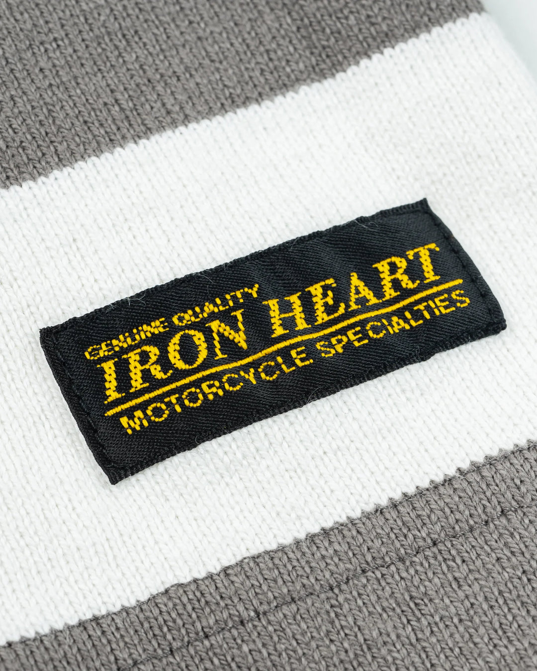 Iron Heart 11oz Cotton Knit Long-Sleeved Sweater - Grey/White