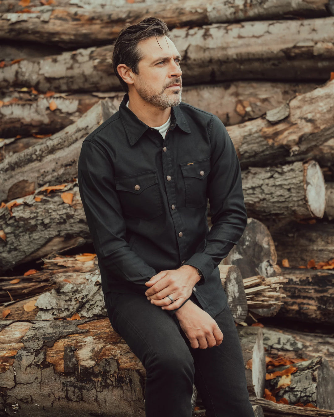 Iron Heart 8oz Military Whipcord CPO Shirt - Black