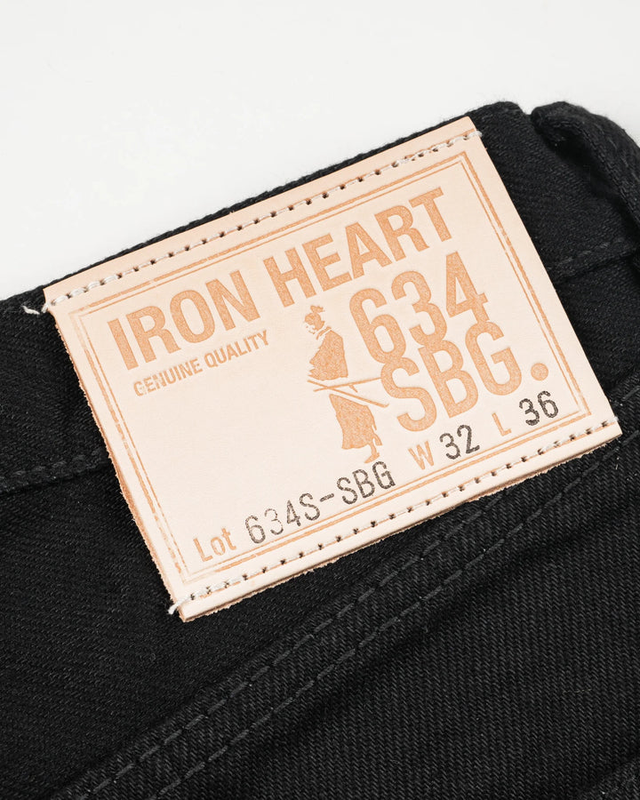 Iron Heart 634S 21oz Selvedge Denim Straight Cut Jeans - Superblack (Fades To Grey)