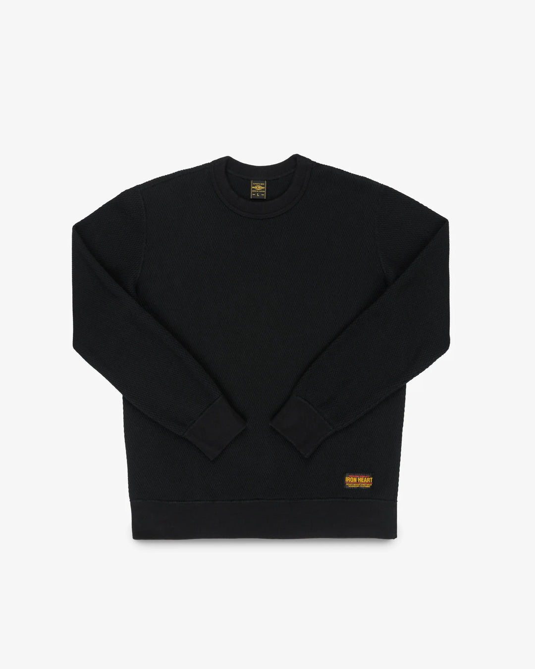Iron Heart Heavyweight Thermal Crew Neck Sweater - Black