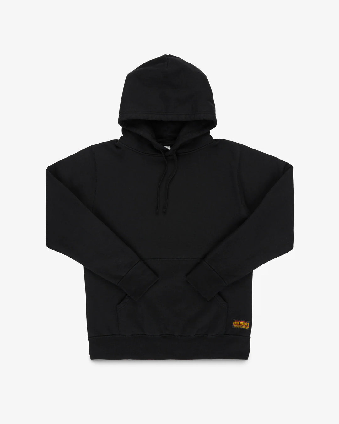 Iron Heart Printed 14oz Ultra Heavyweight Loopwheel Cotton Hoodie - Black