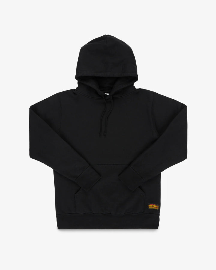 Iron Heart Printed 14oz Ultra Heavyweight Loopwheel Cotton Hoodie - Black