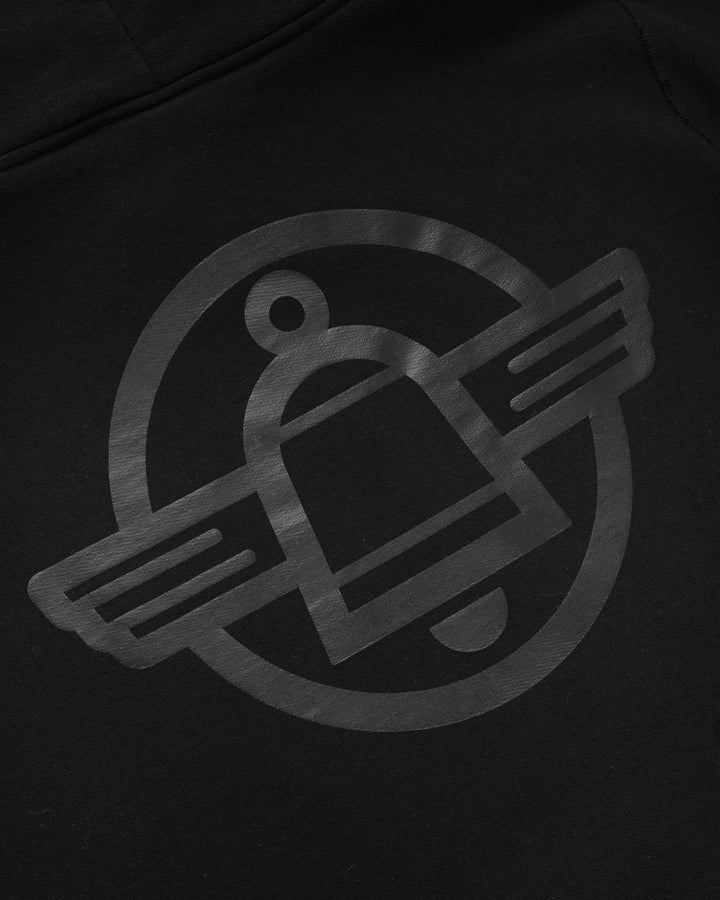 Iron Heart Printed 14oz Ultra Heavyweight Loopwheel Cotton Hoodie - Black