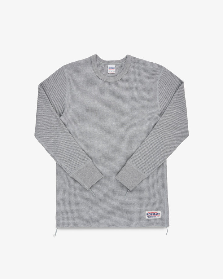 Iron Heart - Waffle Knit L/S Crewneck Thermal - Grey