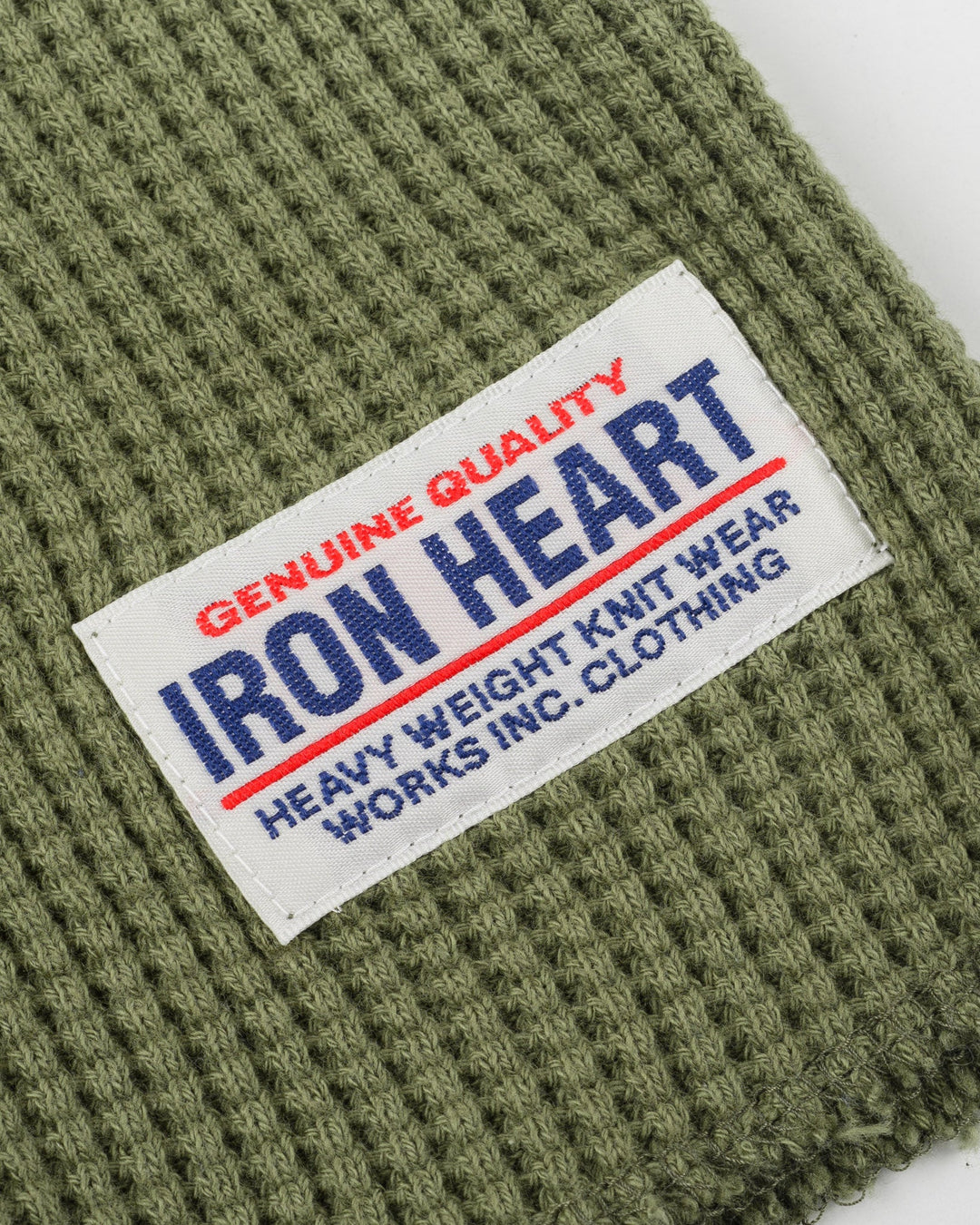 Iron Heart - Waffle Knit L/S Crewneck Thermal - Olive