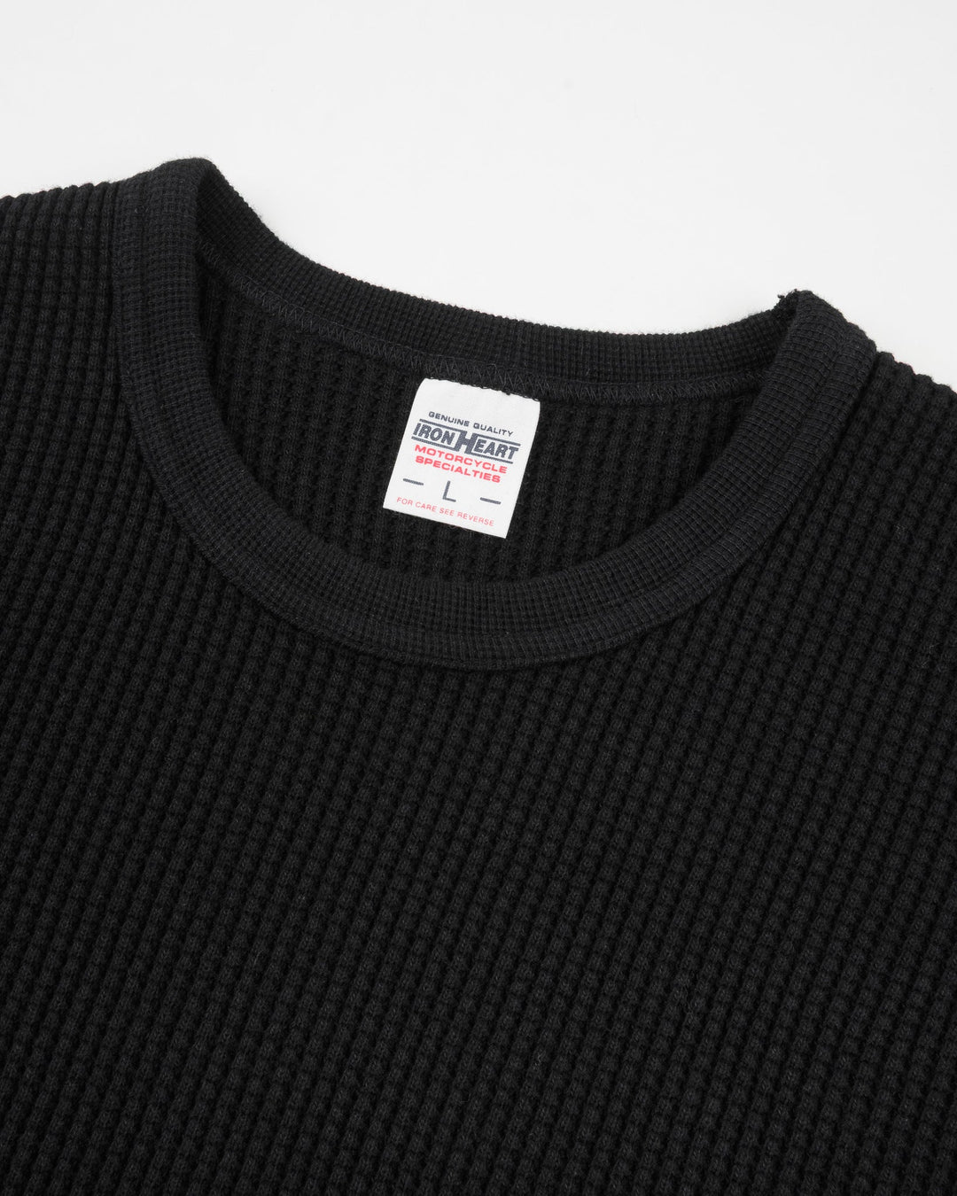 Iron Heart - Waffle Knit L/S Crewneck Thermal - Black