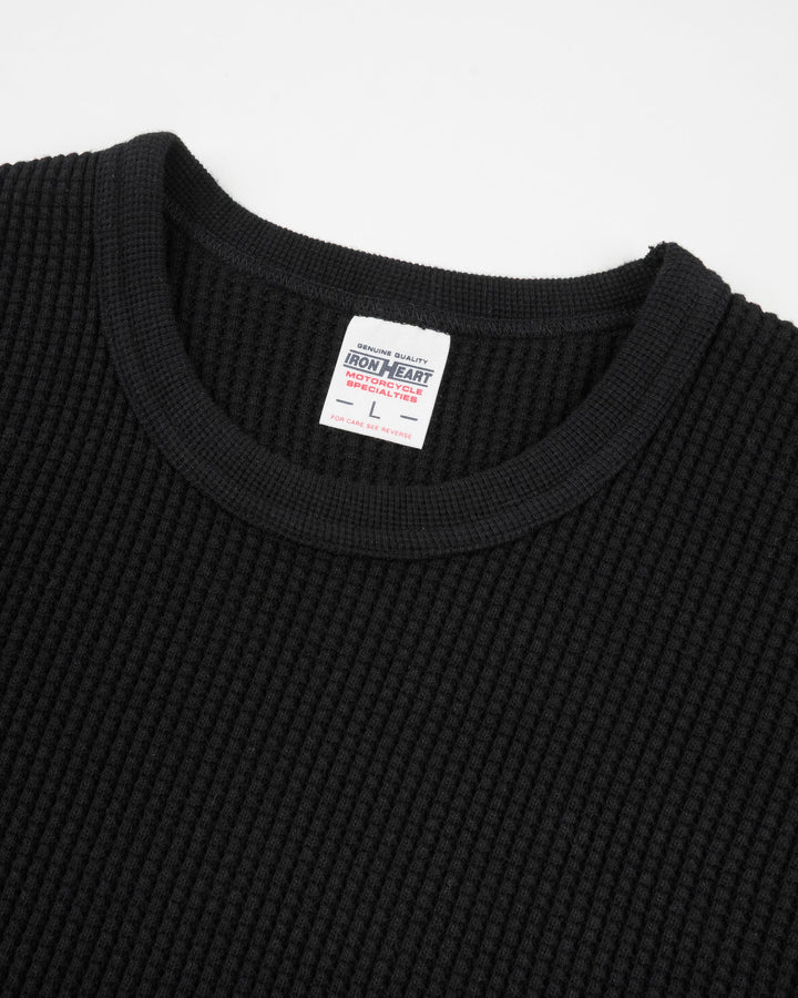 Iron Heart - Waffle Knit L/S Crewneck Thermal - Black