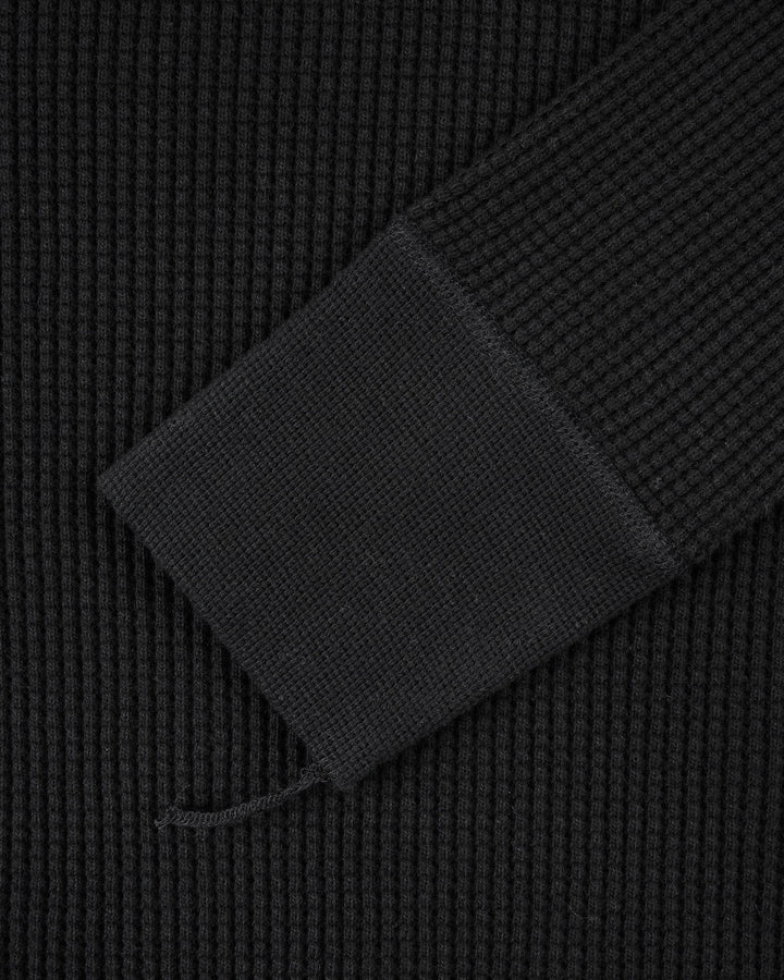 Iron Heart - Waffle Knit L/S Crewneck Thermal - Black