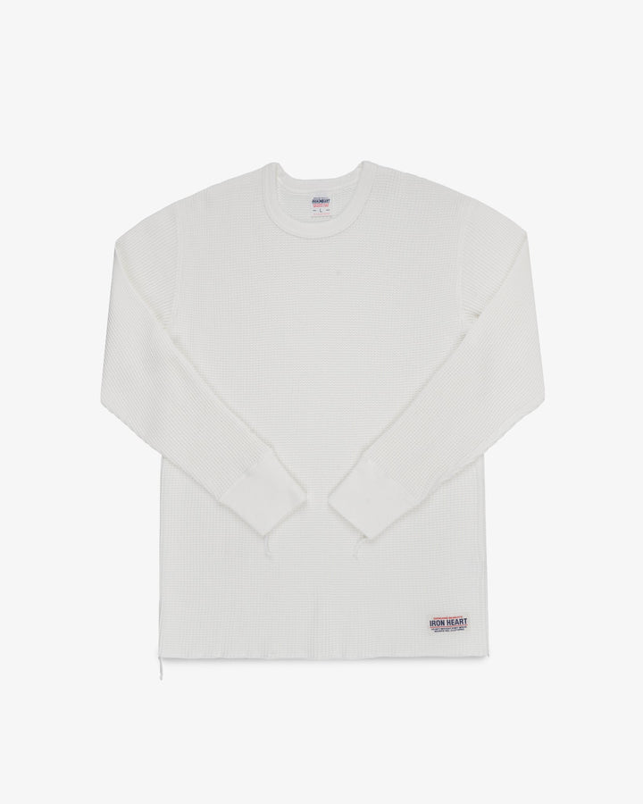 Iron Heart - Waffle Knit L/S Crewneck Thermal - White