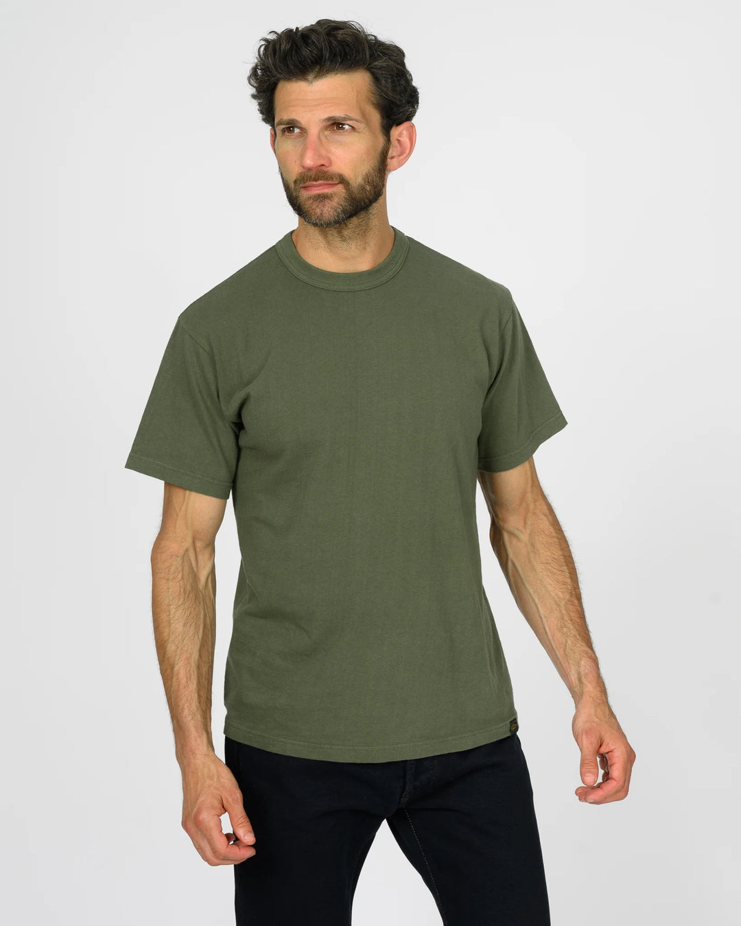 Iron Heart 6.5oz Loopwheel Crew Neck T-Shirt - Olive