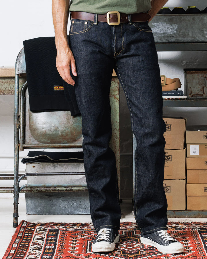 Iron Heart 777S 21oz Selvedge Denim Slim Tapered Cut Jeans - Indigo