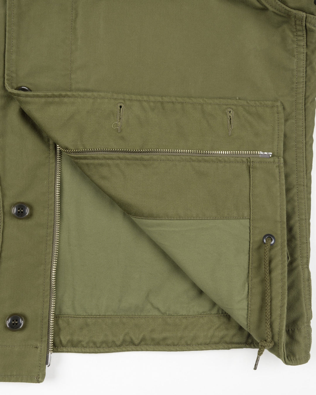 Iron Heart 12oz Whipcord Lightweight N1 Deck Jacket - Olive Drab Green