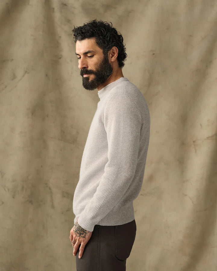 Filson Waffle Knit Merino Wool Sweater - Heather Natural