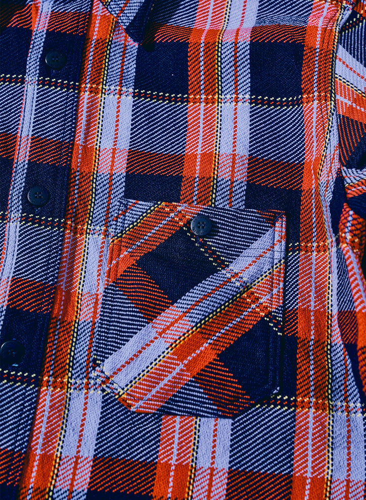 Samurai Rope Dyed Indigo Flannel Shirt - Purple [SIN25-01]