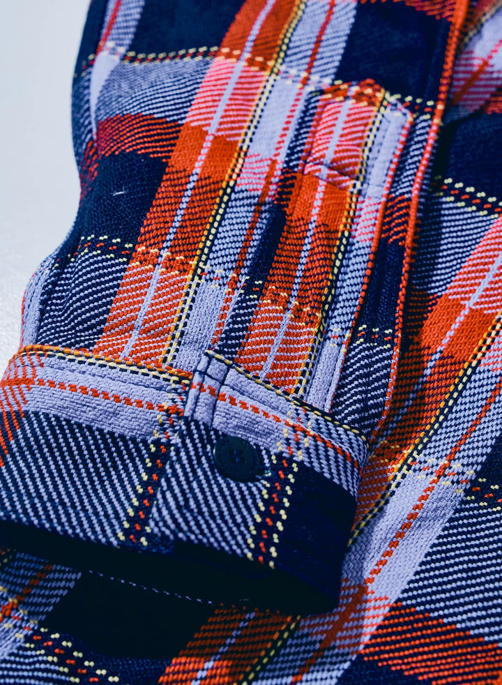 Samurai Rope Dyed Indigo Flannel Shirt - Purple [SIN25-01]