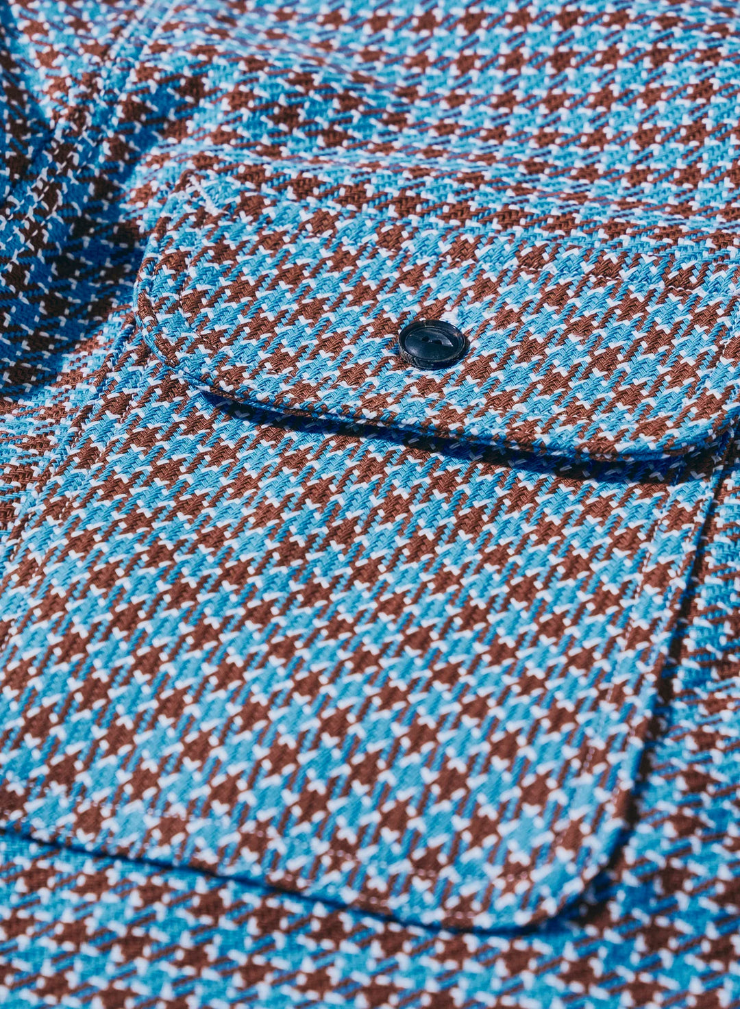 Samurai Cheese Indigo Heavy Flannel Work Shirt - Light Blue / Brown [SIN25-02]