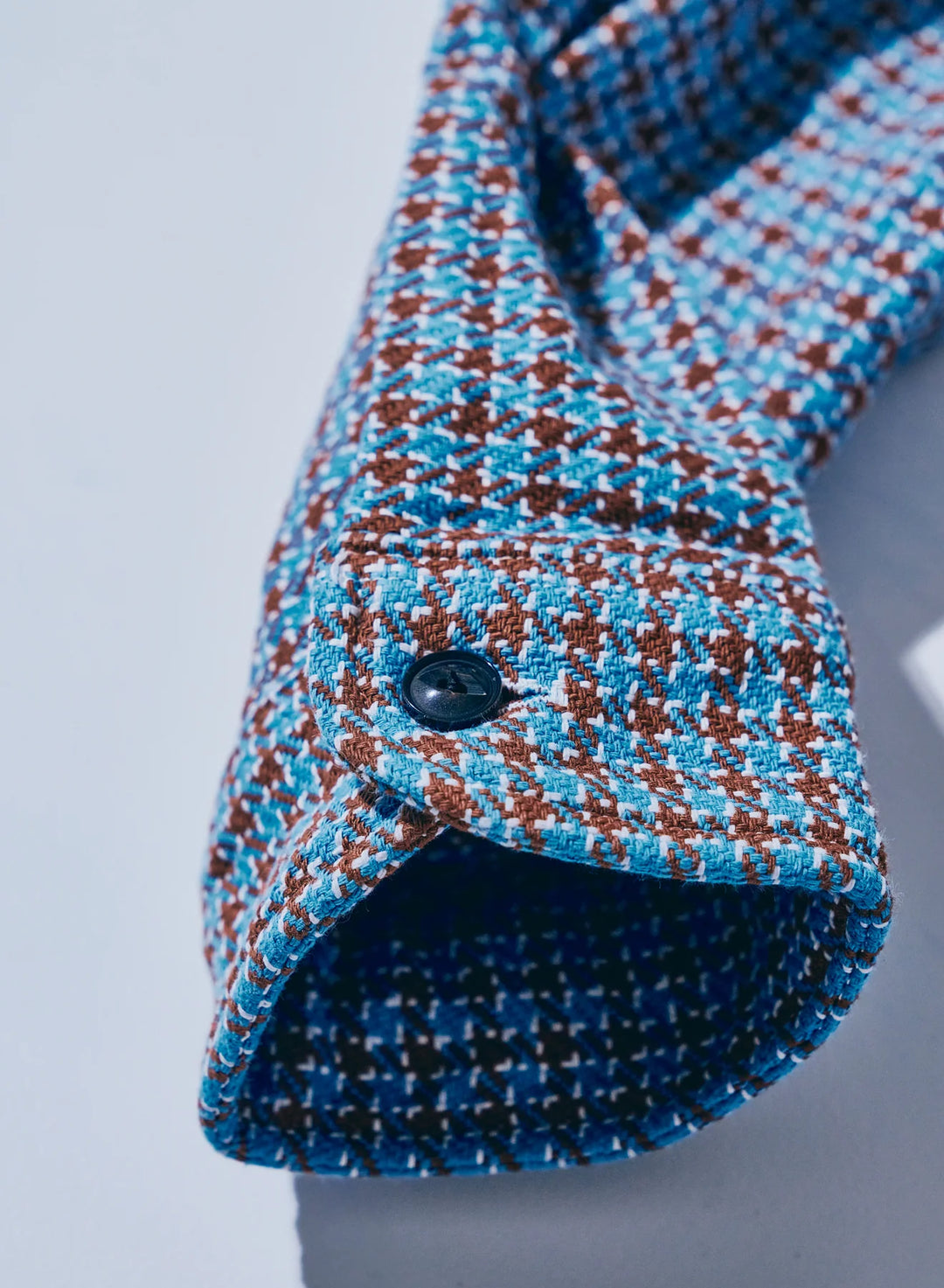 Samurai Cheese Indigo Heavy Flannel Work Shirt - Light Blue / Brown [SIN25-02]