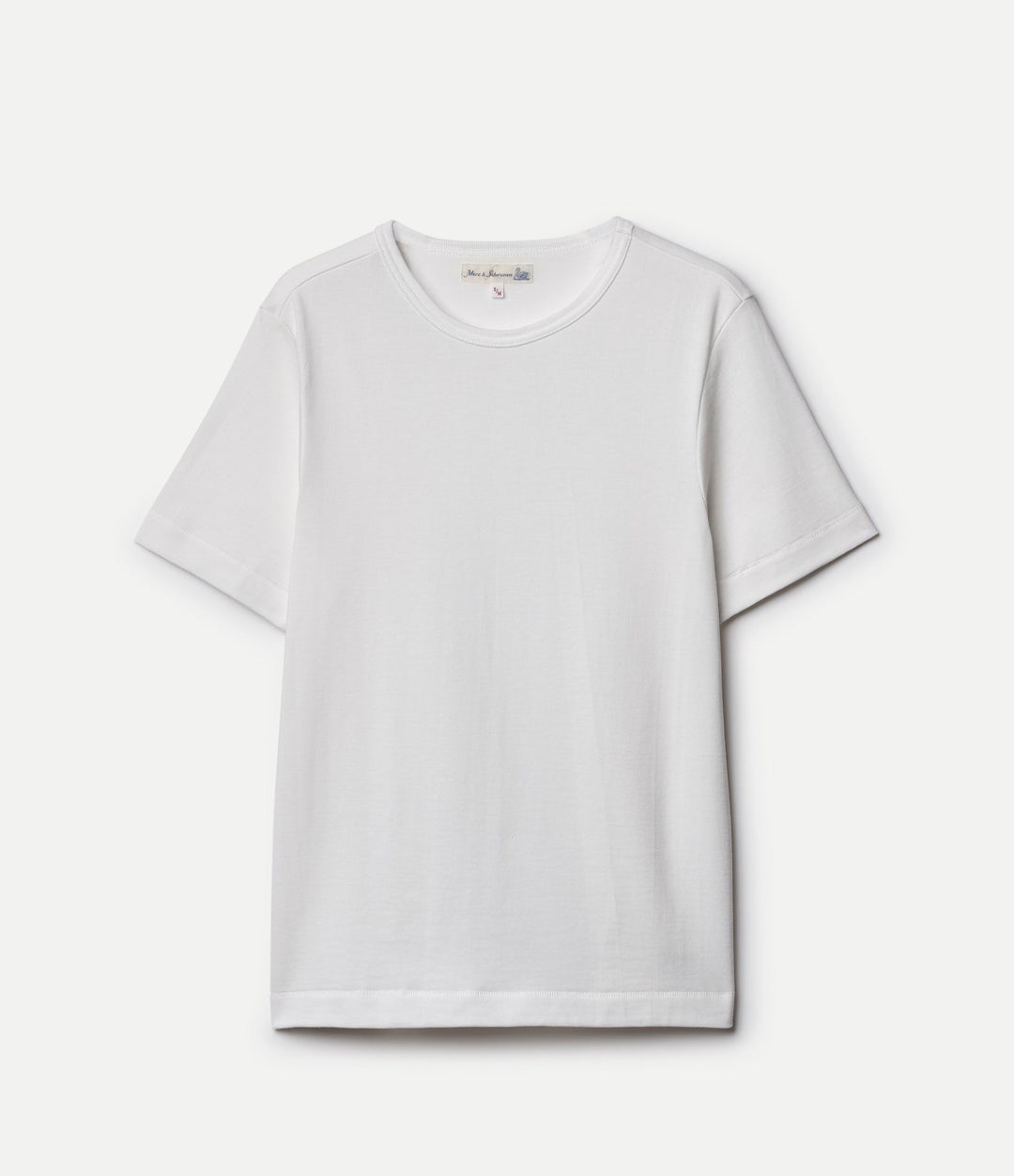 Merz b. Schwanen - 2M15C Cropped Mid-Century Machine Refined Fit T-Shirt in White