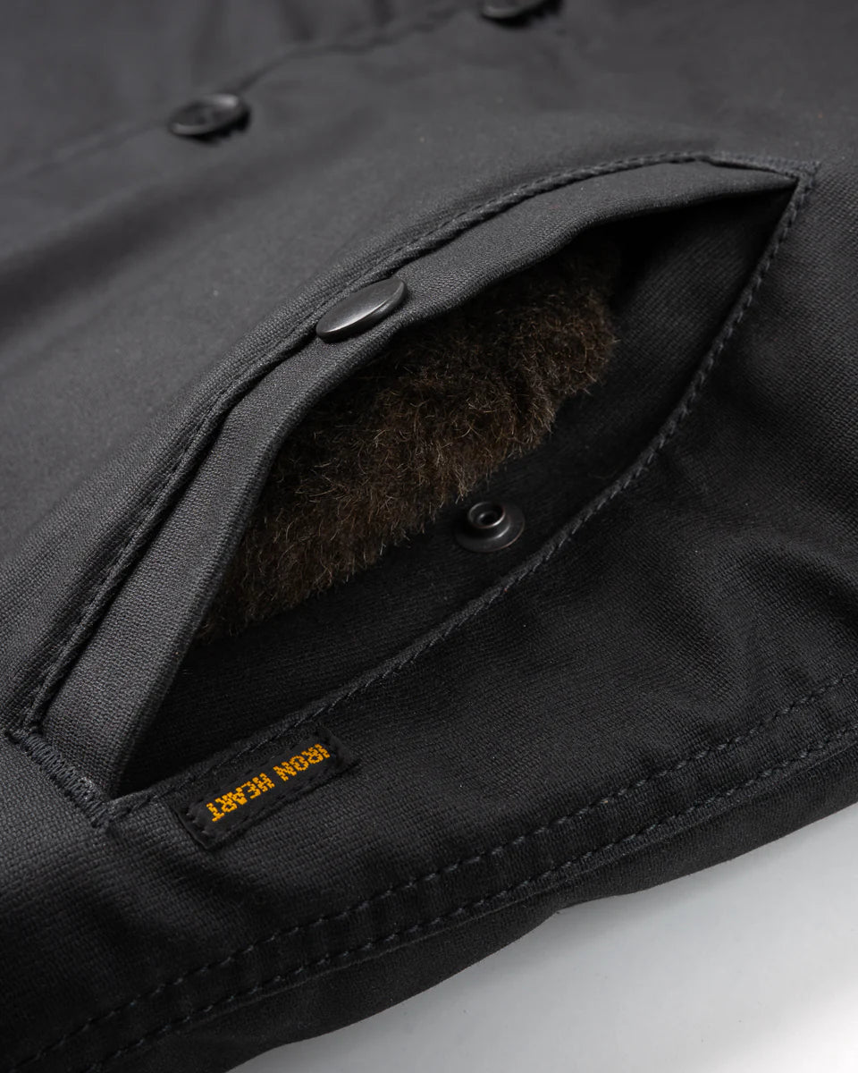 Iron Heart Oiled Whipcord N1 Deck Jacket - Black