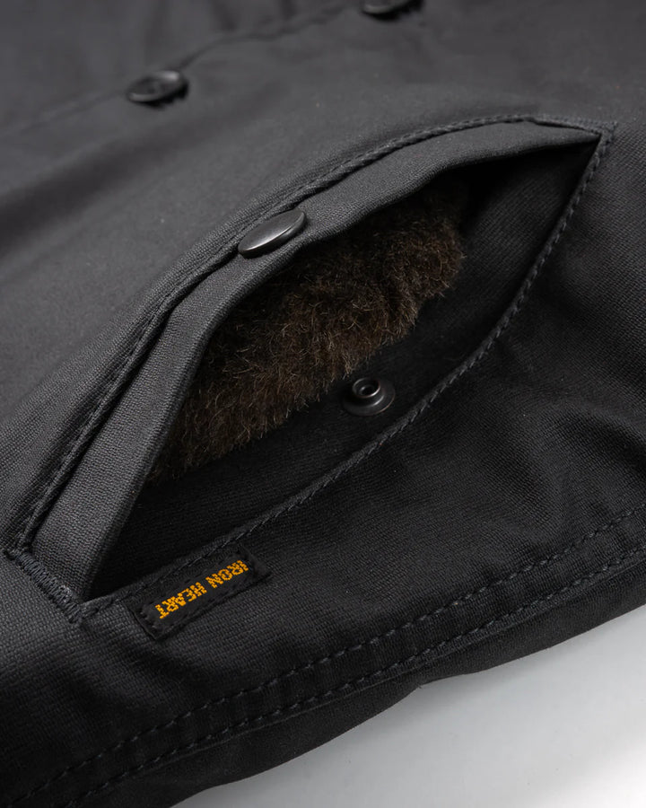 Iron Heart Oiled Whipcord N1 Deck Jacket - Black