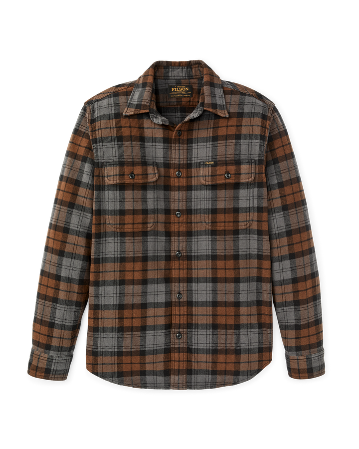 Filson - Vintage Flannel Work Shirt in Brown/Charcoal Plaid